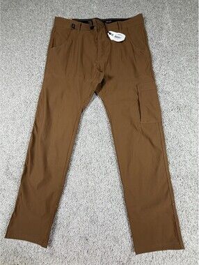 NEW Prana 36 X 32 Stretch Zion Slim Pant II Men's Sepia Brown Hiking Outdoors
